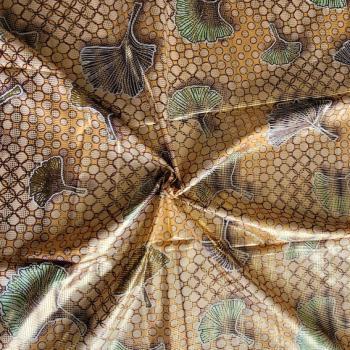 YELLOW GINKGO Afrikanischer Osikani Stoff